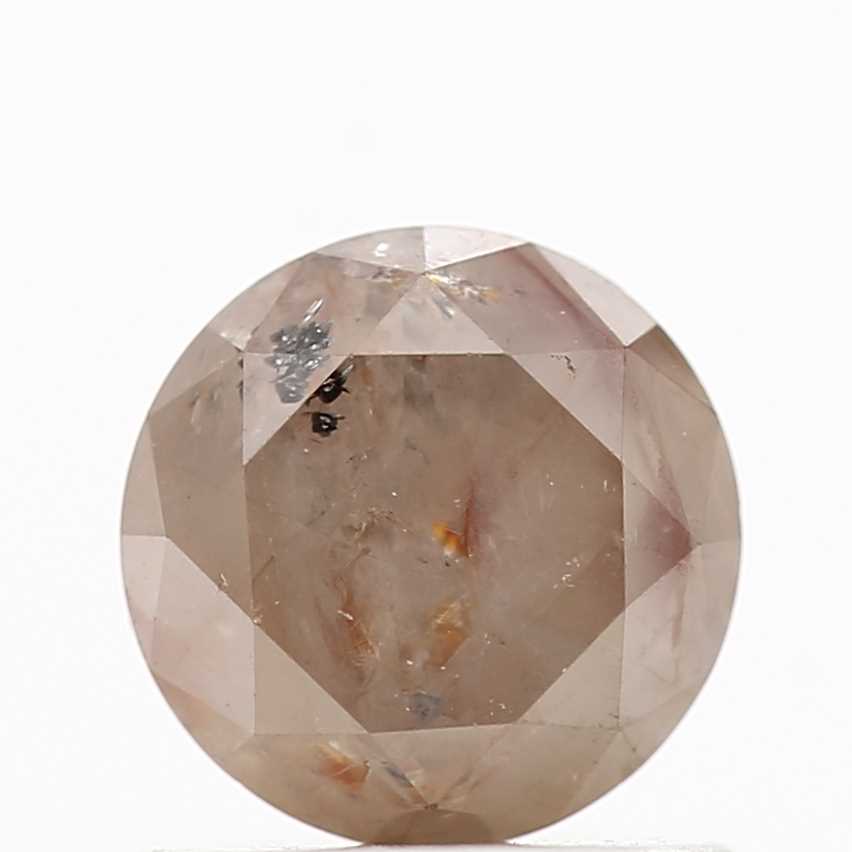 1.13 Carat Round Shape Diamond Peach Gray Natural Loose Diamond For Engagement Ring